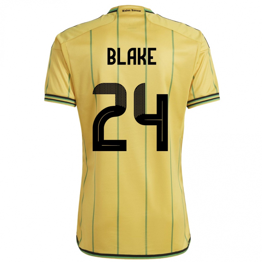 Kids Football Jamaica Andre Blake #24 Yellow Home Jersey 24-26 T-Shirt Nz