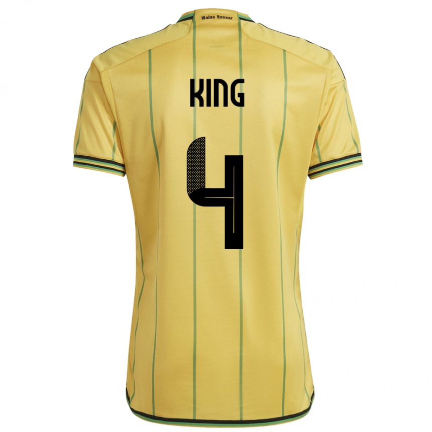 Kids Football Jamaica Richard King #4 Yellow Home Jersey 24-26 T-Shirt Nz