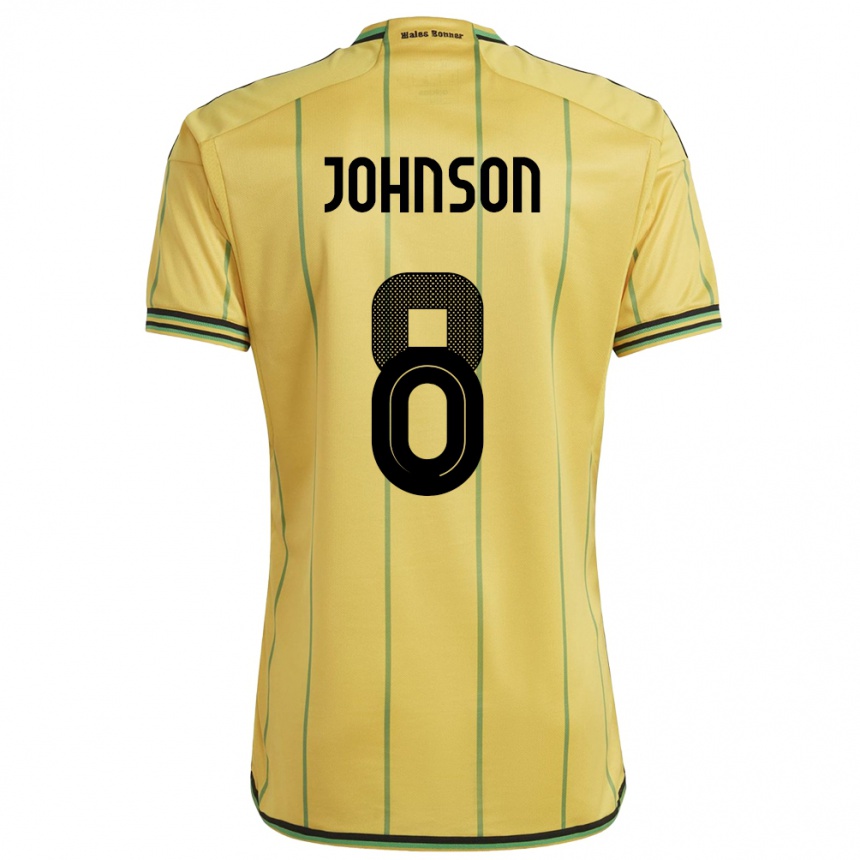 Kids Football Jamaica Daniel Johnson #8 Yellow Home Jersey 24-26 T-Shirt Nz