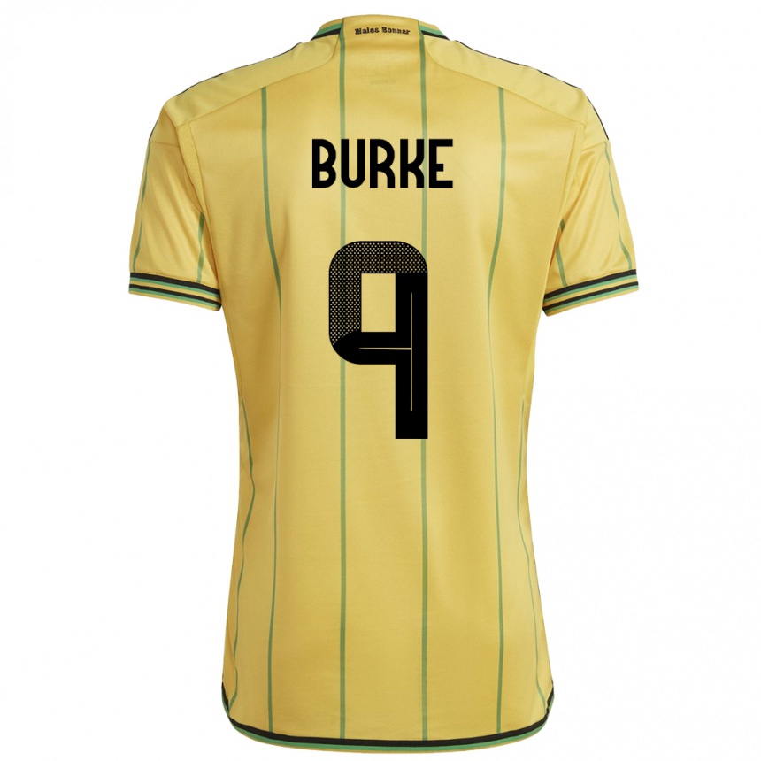 Kids Football Jamaica Cory Burke #9 Yellow Home Jersey 24-26 T-Shirt Nz