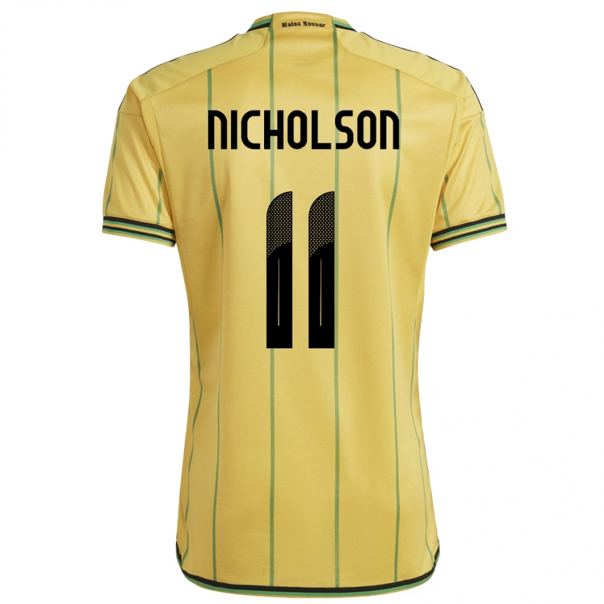 Kids Football Jamaica Shamar Nicholson #11 Yellow Home Jersey 24-26 T-Shirt Nz