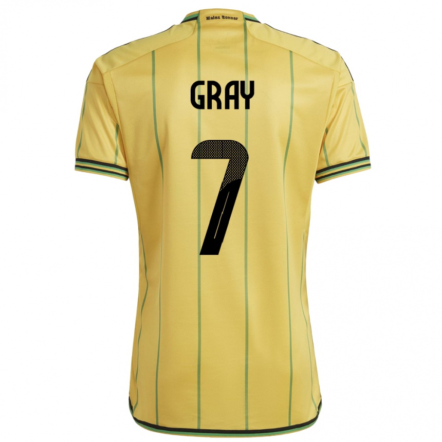 Kids Football Jamaica Demarai Gray #7 Yellow Home Jersey 24-26 T-Shirt Nz