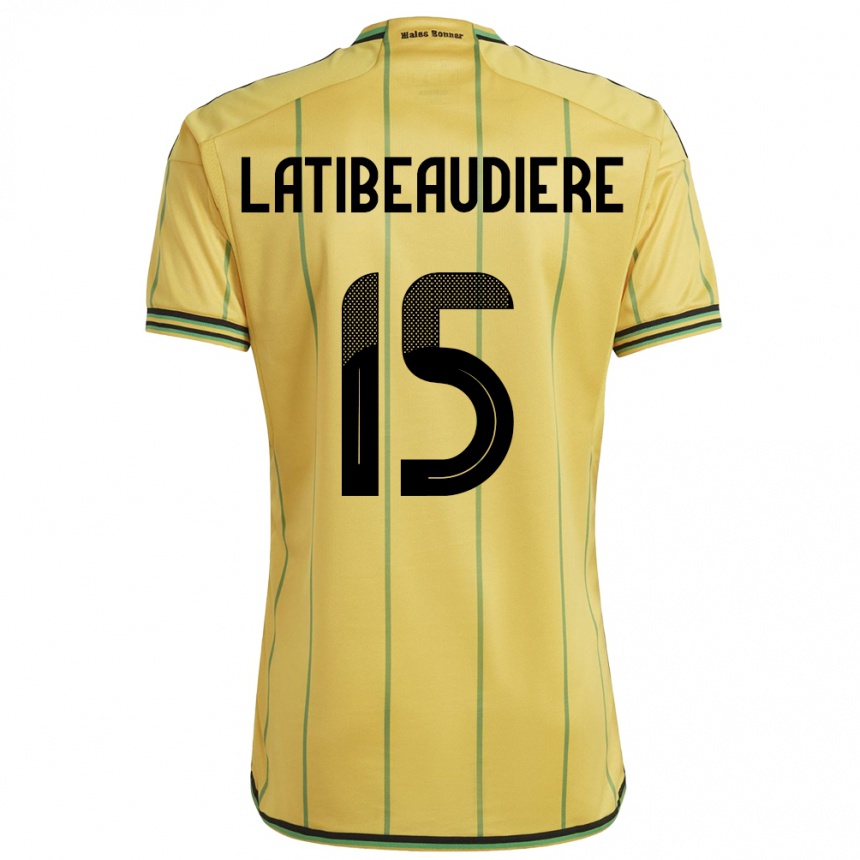 Kids Football Jamaica Joel Latibeaudiere #15 Yellow Home Jersey 24-26 T-Shirt Nz