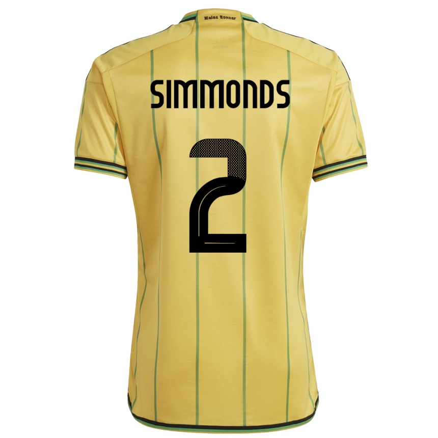 Kids Football Jamaica Nicholas Simmonds #2 Yellow Home Jersey 24-26 T-Shirt Nz