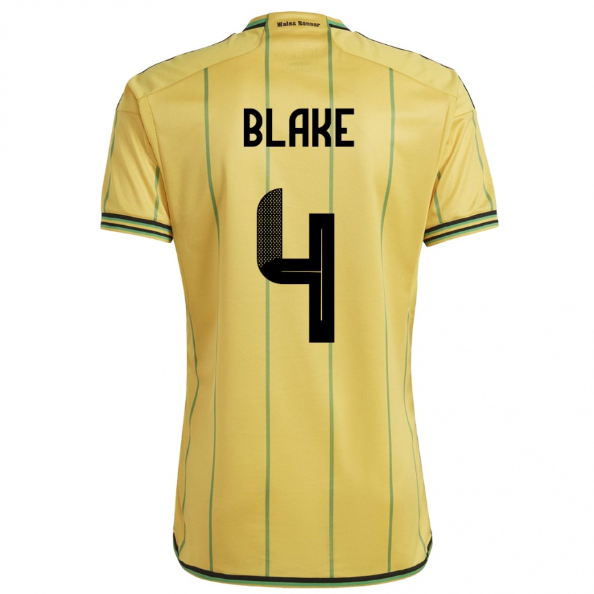 Kids Football Jamaica Romain Blake #4 Yellow Home Jersey 24-26 T-Shirt Nz