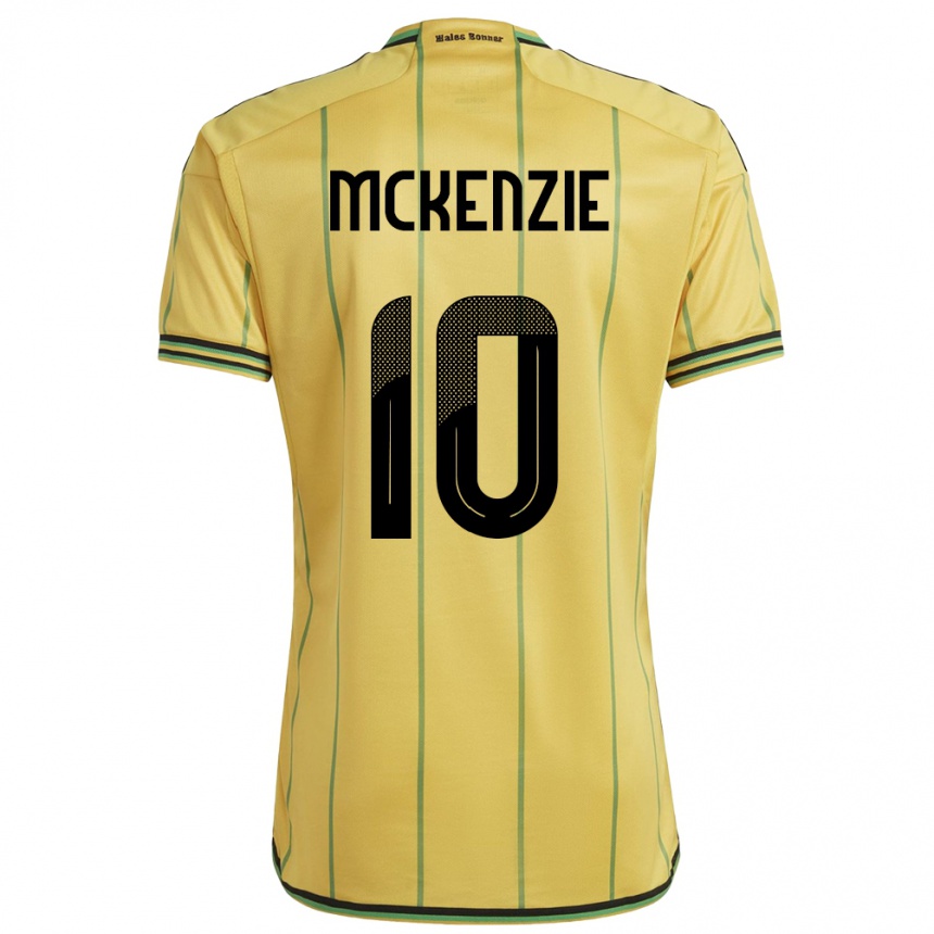 Kids Football Jamaica Denzel Mckenzie #10 Yellow Home Jersey 24-26 T-Shirt Nz