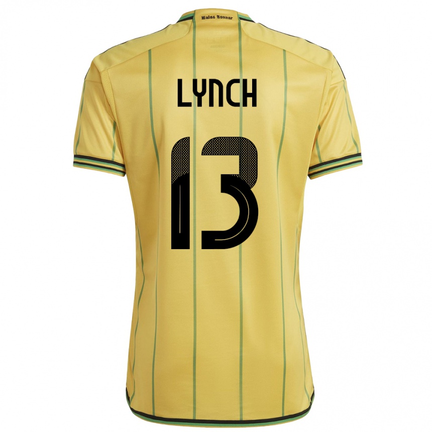 Kids Football Jamaica Taywane Lynch #13 Yellow Home Jersey 24-26 T-Shirt Nz