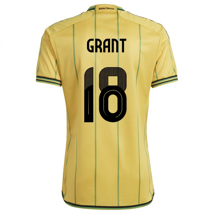 Kids Football Jamaica George Grant #18 Yellow Home Jersey 24-26 T-Shirt Nz