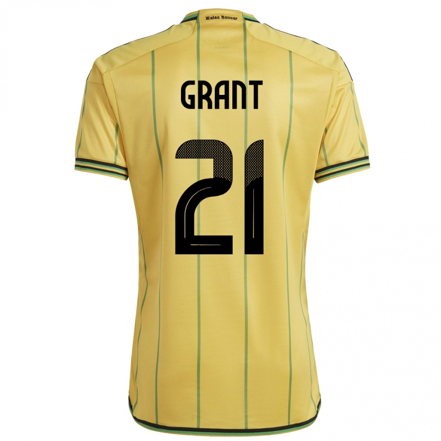 Kids Football Jamaica Joshua Grant #21 Yellow Home Jersey 24-26 T-Shirt Nz