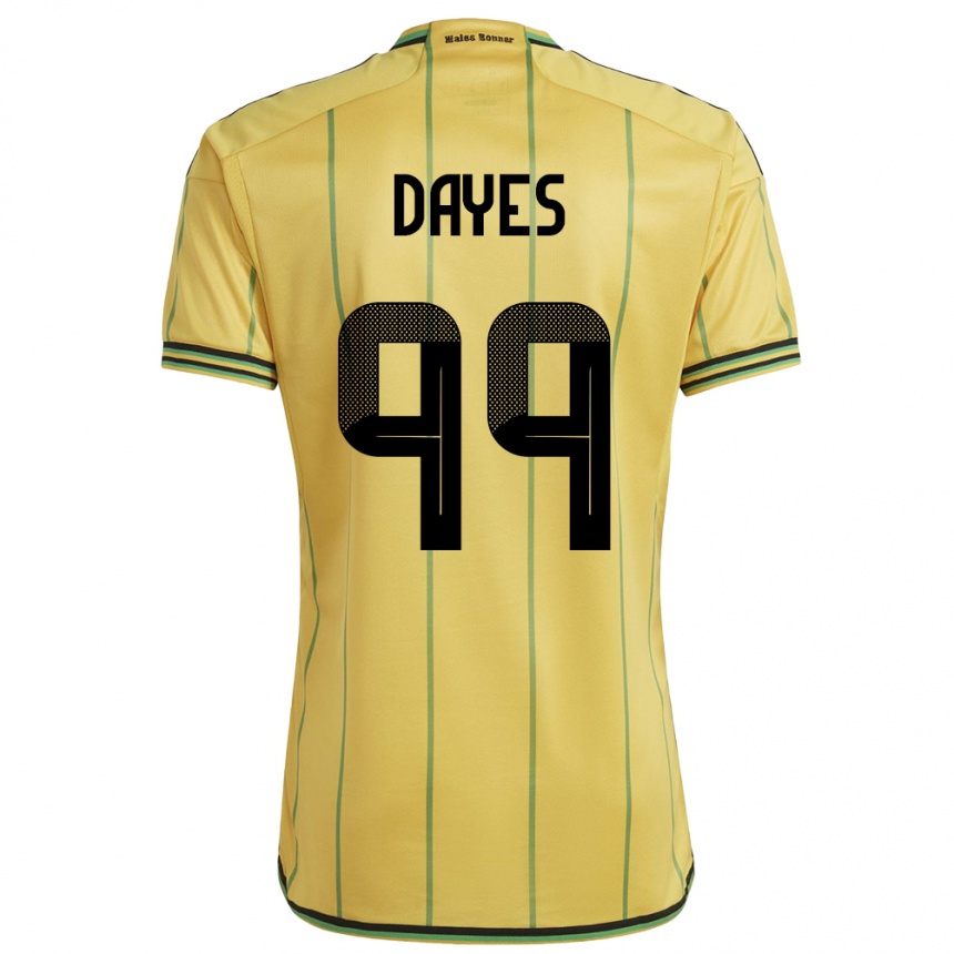 Kids Football Jamaica Malikae Dayes #99 Yellow Home Jersey 24-26 T-Shirt Nz