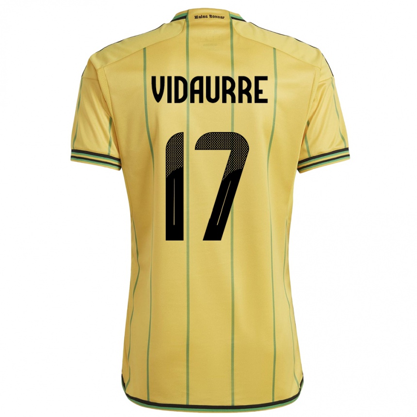 Kids Football Jamaica Zoe Vidaurre #17 Yellow Home Jersey 24-26 T-Shirt Nz