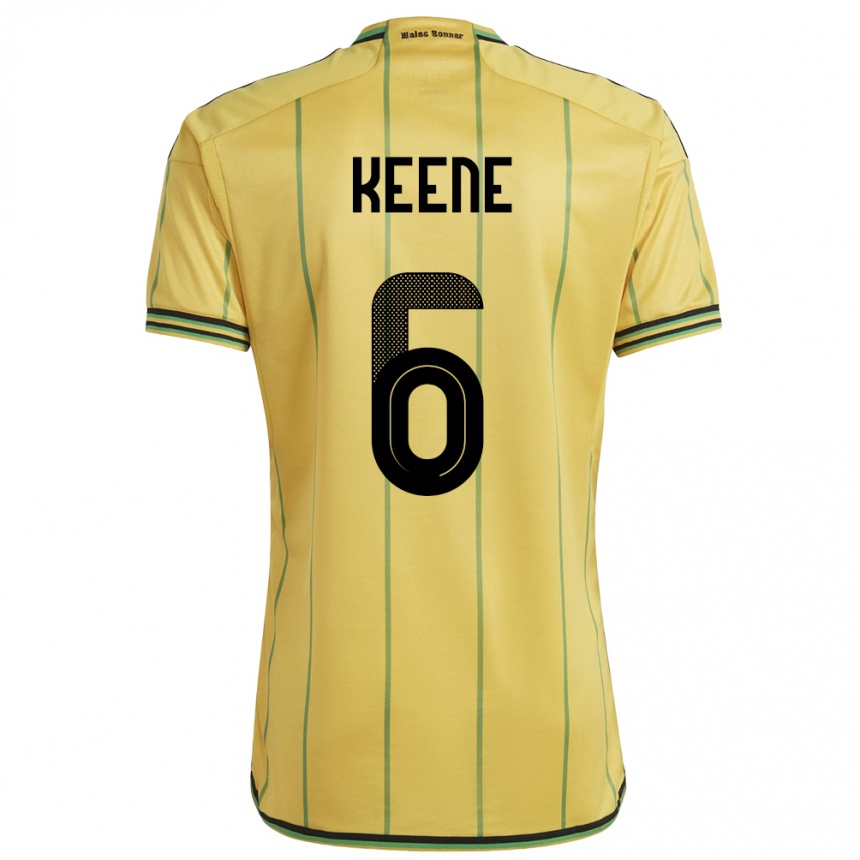 Kids Football Jamaica Alika Keene #6 Yellow Home Jersey 24-26 T-Shirt Nz