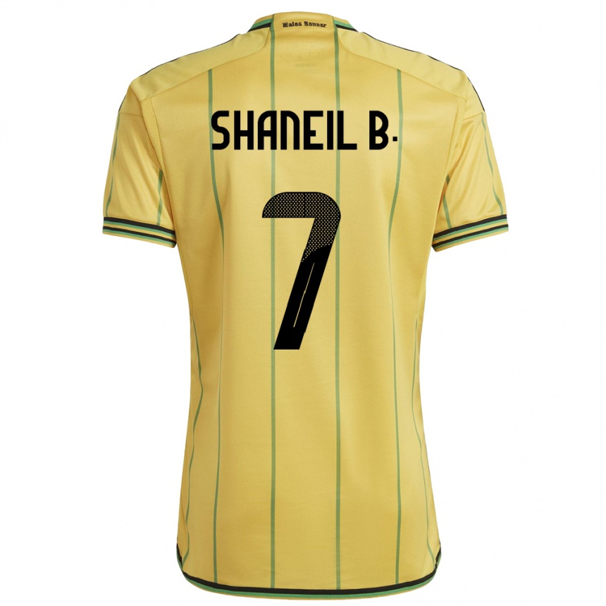 Kids Football Jamaica Shaneil Buckley #7 Yellow Home Jersey 24-26 T-Shirt Nz