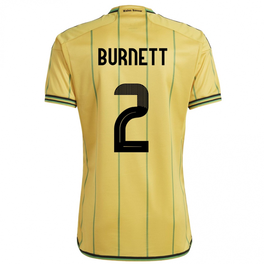 Kids Football Jamaica Theanna Burnett #2 Yellow Home Jersey 24-26 T-Shirt Nz