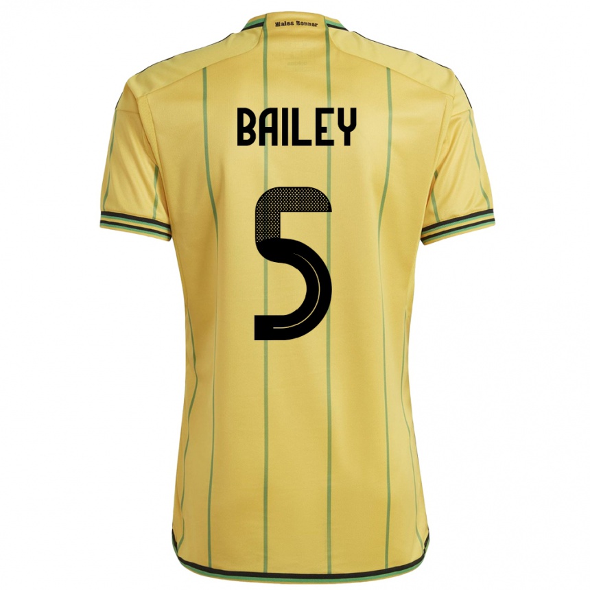 Kids Football Jamaica Jade Bailey #5 Yellow Home Jersey 24-26 T-Shirt Nz