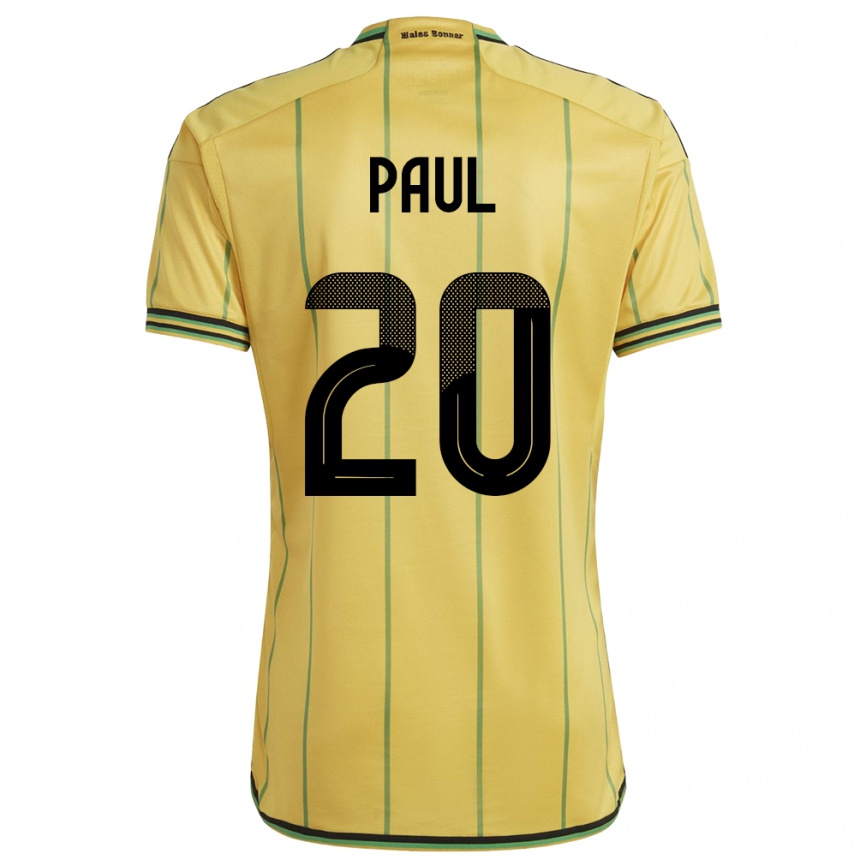 Kids Football Jamaica Lachante Paul #20 Yellow Home Jersey 24-26 T-Shirt Nz