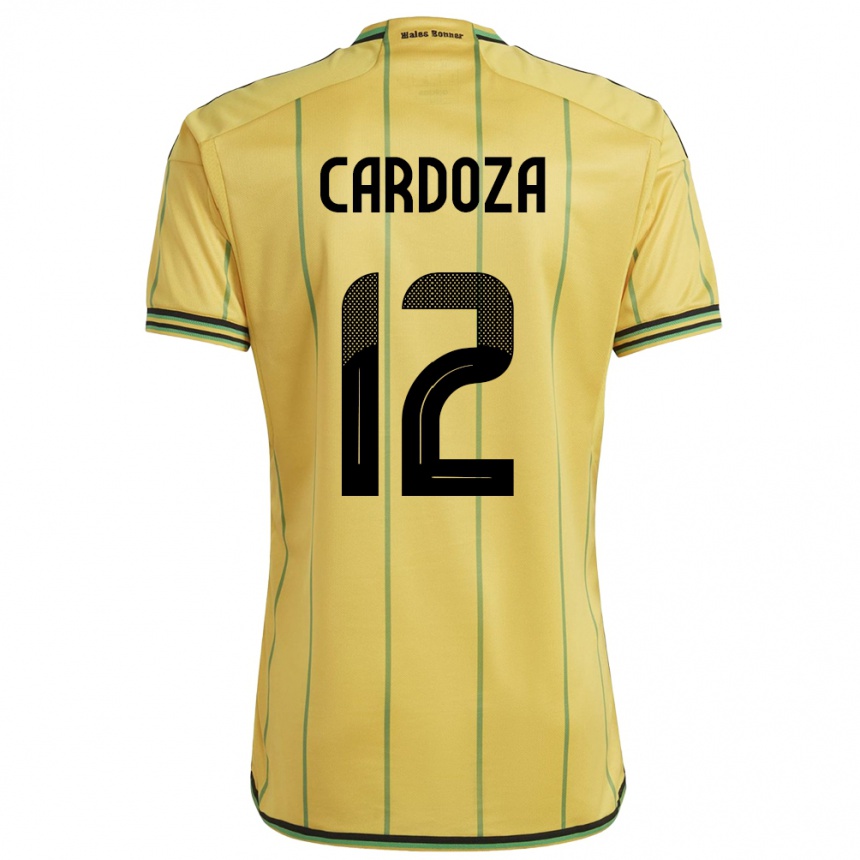 Kids Football Jamaica Naya Cardoza #12 Yellow Home Jersey 24-26 T-Shirt Nz