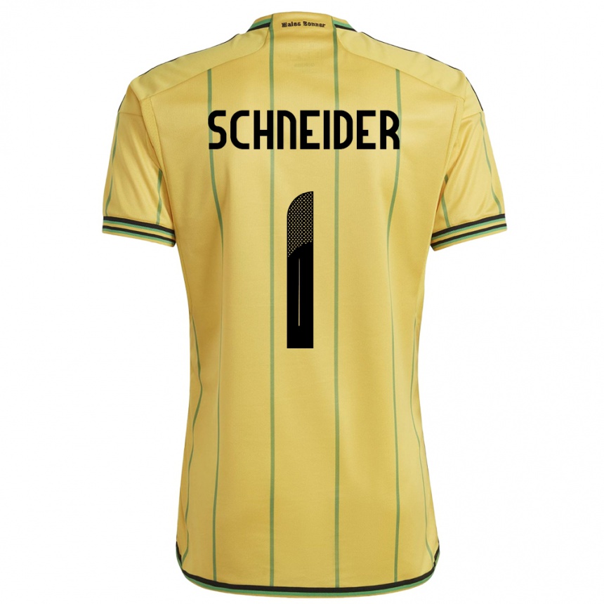 Kids Football Jamaica Sydney Schneider #1 Yellow Home Jersey 24-26 T-Shirt Nz