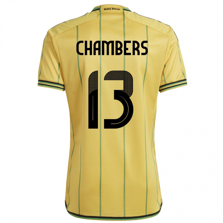 Kids Football Jamaica Chris-Ann Chambers #13 Yellow Home Jersey 24-26 T-Shirt Nz