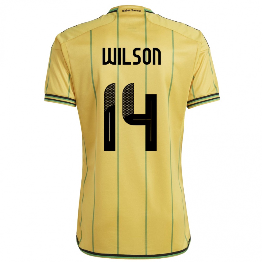 Kids Football Jamaica Siobhan Wilson #14 Yellow Home Jersey 24-26 T-Shirt Nz