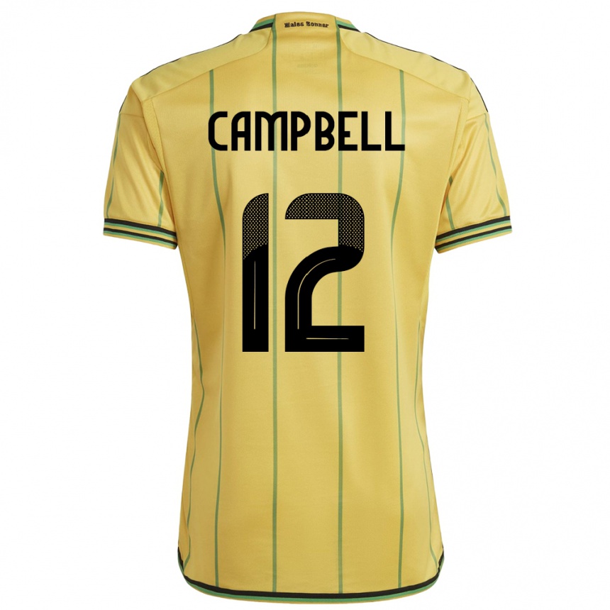 Kids Football Jamaica Sashana Campbell #12 Yellow Home Jersey 24-26 T-Shirt Nz