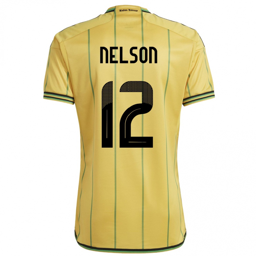 Kids Football Jamaica Tyiesha Nelson #12 Yellow Home Jersey 24-26 T-Shirt Nz