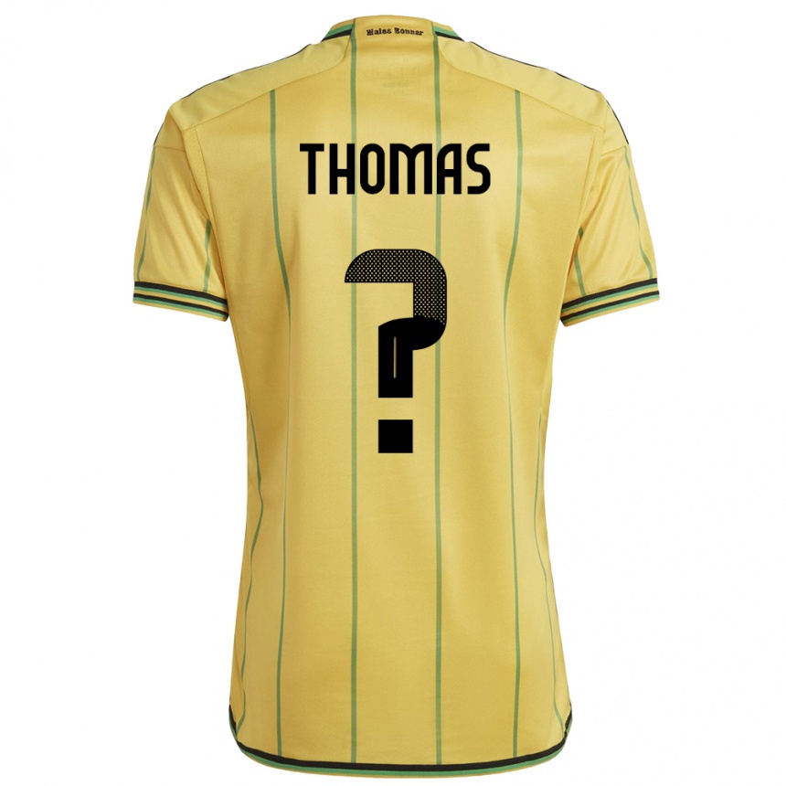 Kids Football Jamaica Kersha Thomas #0 Yellow Home Jersey 24-26 T-Shirt Nz