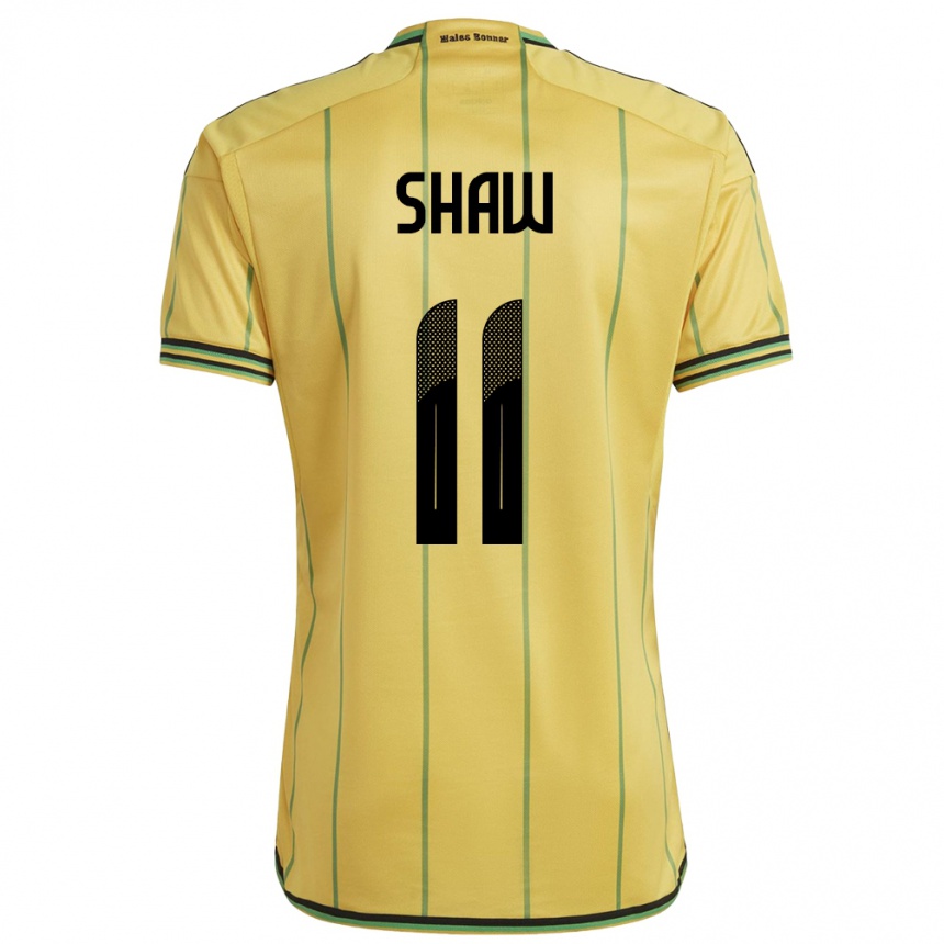 Kids Football Jamaica Khadija Shaw #11 Yellow Home Jersey 24-26 T-Shirt Nz