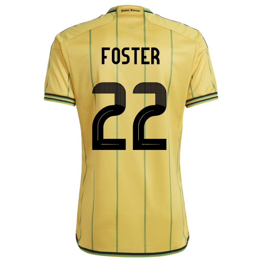 Kids Football Jamaica Shanise Foster #22 Yellow Home Jersey 24-26 T-Shirt Nz