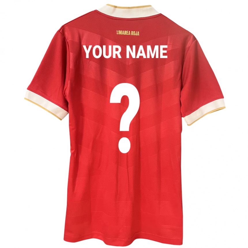 Kids Football Panama Your Name #0 Red Home Jersey 24-26 T-Shirt Nz