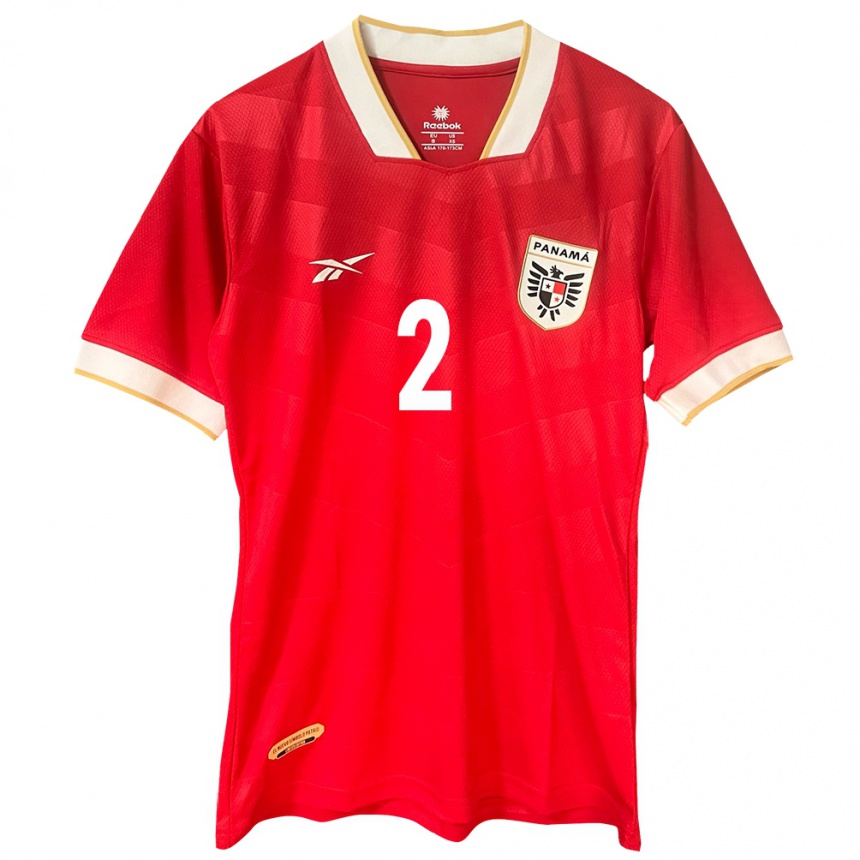 Kids Football Panama Hilary Jaén #2 Red Home Jersey 24-26 T-Shirt Nz