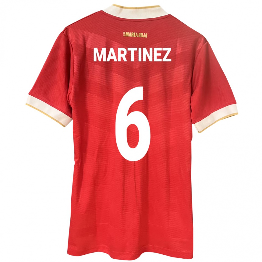 Kids Football Panama Christian Martínez #6 Red Home Jersey 24-26 T-Shirt Nz