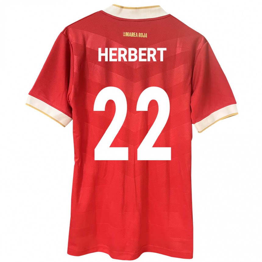 Kids Football Panama Antony Herbert #22 Red Home Jersey 24-26 T-Shirt Nz