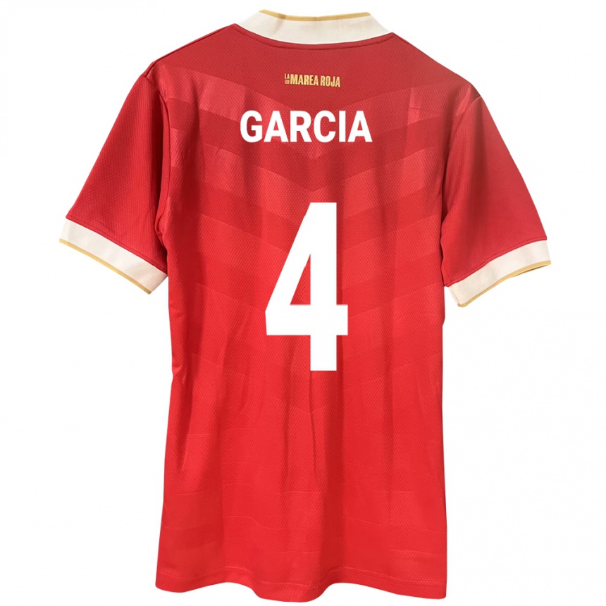 Kids Football Panama Giancarlos García #4 Red Home Jersey 24-26 T-Shirt Nz