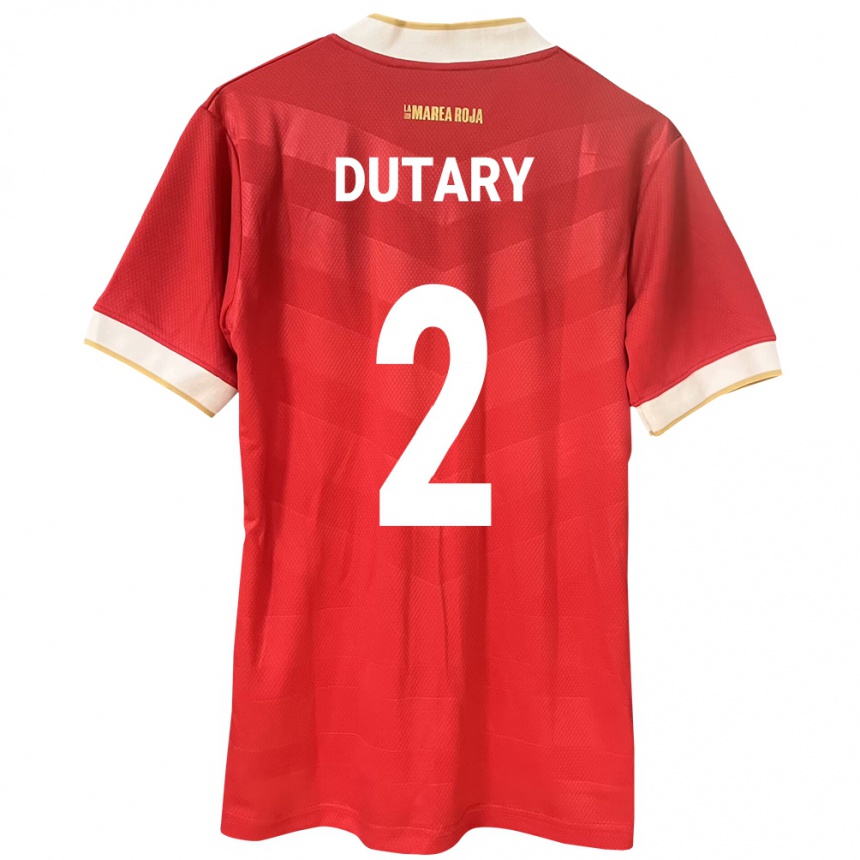 Kids Football Panama Claudia Dutary #2 Red Home Jersey 24-26 T-Shirt Nz