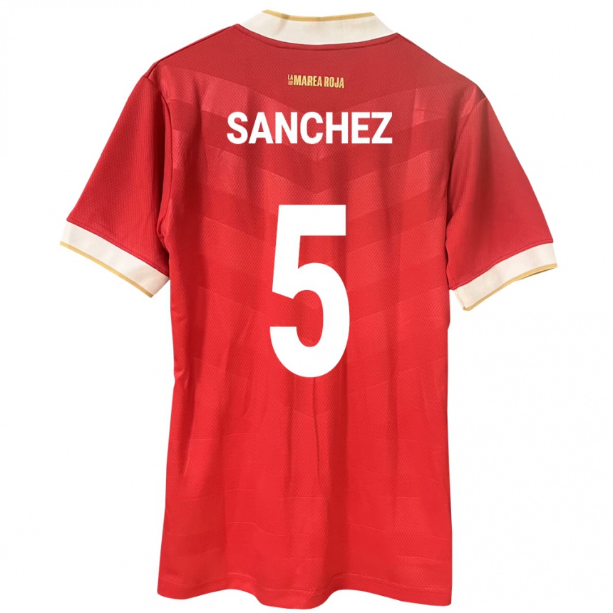 Kids Football Panama Leydis Sánchez #5 Red Home Jersey 24-26 T-Shirt Nz