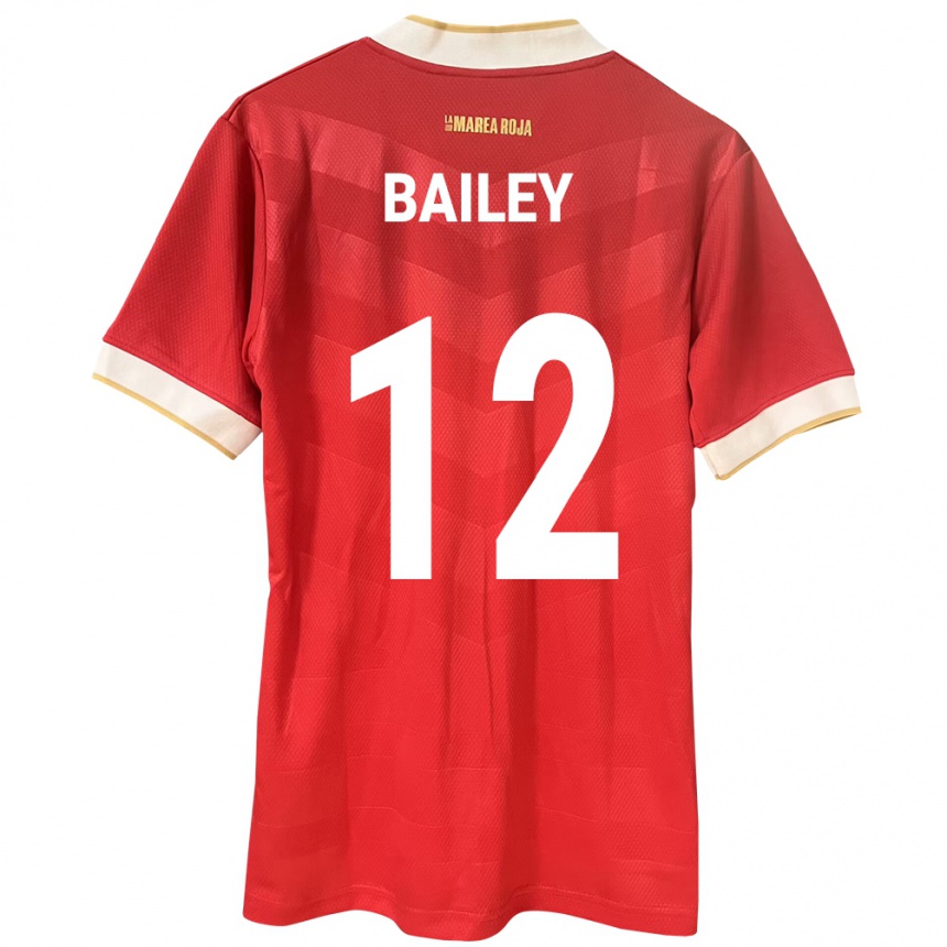 Kids Football Panama Yenith Bailey #12 Red Home Jersey 24-26 T-Shirt Nz