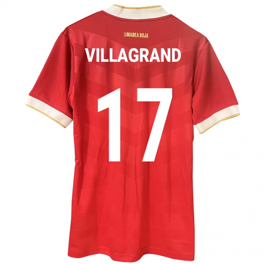 Kids Football Panama Gabriela Villagrand #17 Red Home Jersey 24-26 T-Shirt Nz