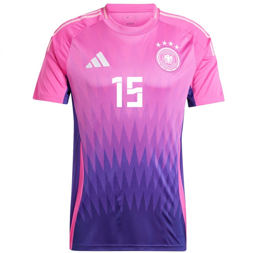 Kids Football Germany Joshua Quarshie #15 Pink Purple Away Jersey 24-26 T-Shirt Nz