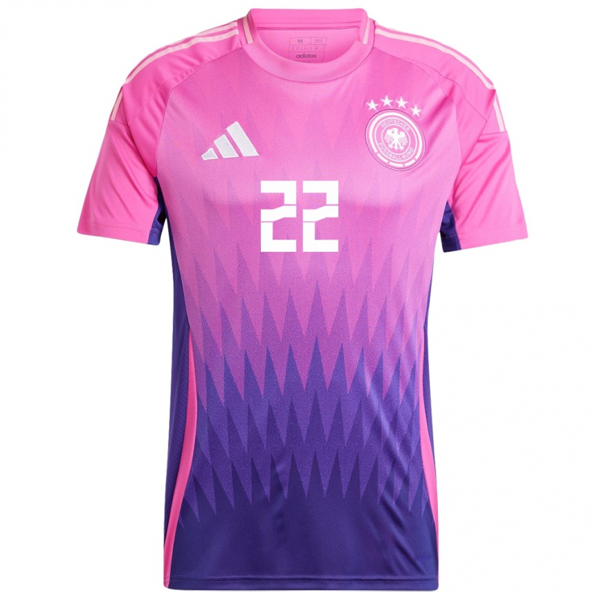 Kids Football Germany Lena Petermann #22 Pink Purple Away Jersey 24-26 T-Shirt Nz