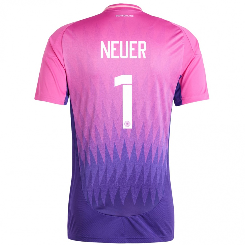 Kids Football Germany Manuel Neuer #1 Pink Purple Away Jersey 24-26 T-Shirt Nz