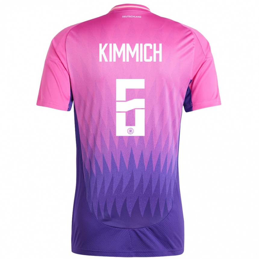 Kids Football Germany Joshua Kimmich #6 Pink Purple Away Jersey 24-26 T-Shirt Nz