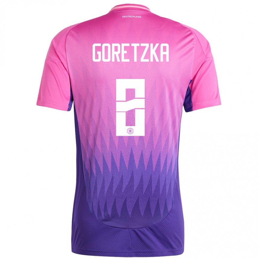 Kids Football Germany Leon Goretzka #8 Pink Purple Away Jersey 24-26 T-Shirt Nz