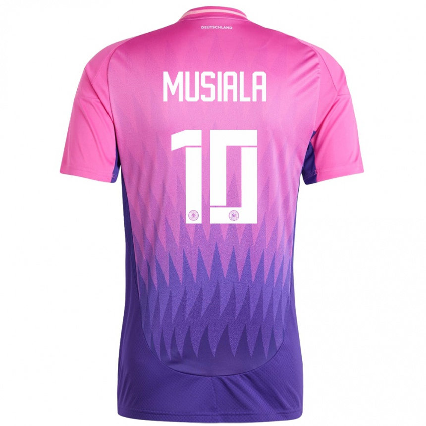 Kids Football Germany Jamal Musiala #10 Pink Purple Away Jersey 24-26 T-Shirt Nz