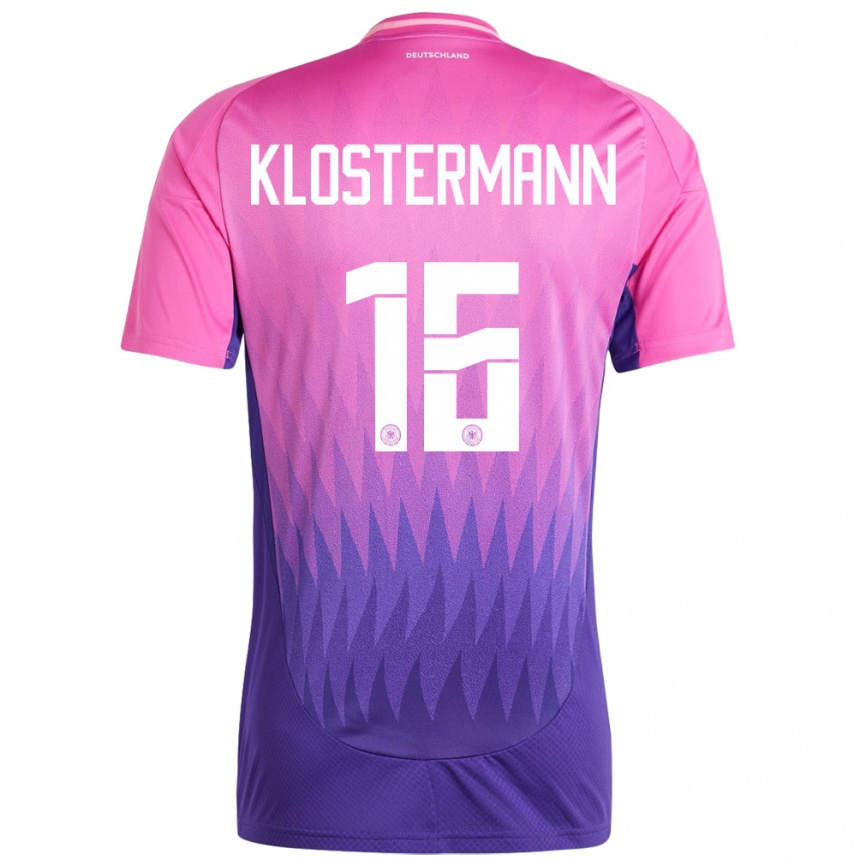 Kids Football Germany Lukas Klostermann #16 Pink Purple Away Jersey 24-26 T-Shirt Nz