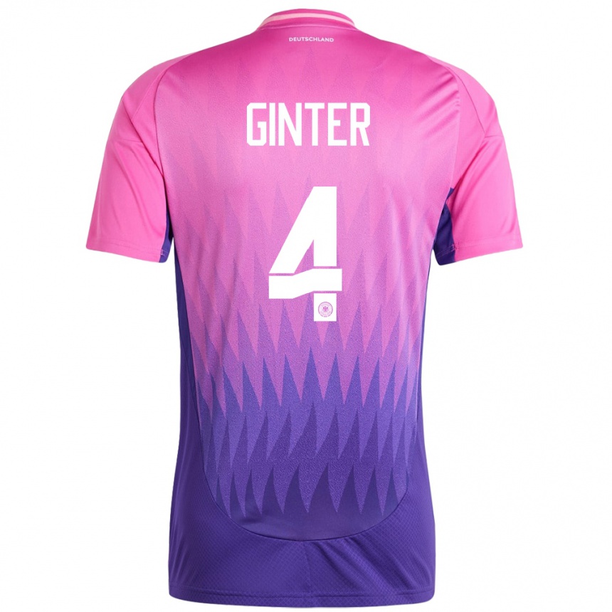 Kids Football Germany Matthias Ginter #4 Pink Purple Away Jersey 24-26 T-Shirt Nz