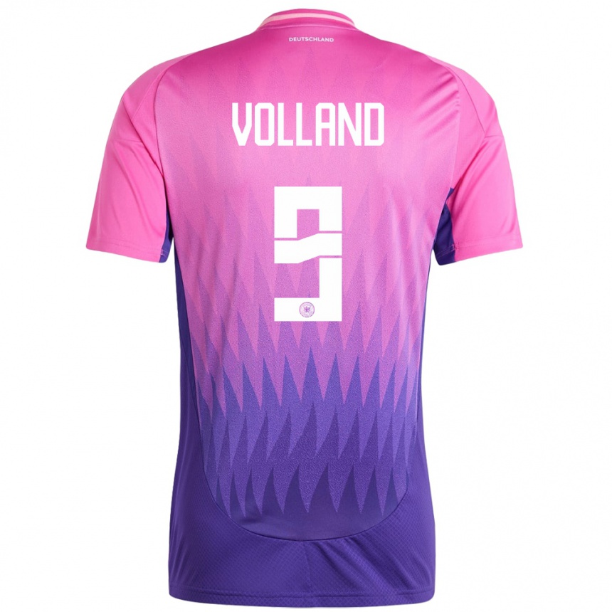 Kids Football Germany Kevin Volland #9 Pink Purple Away Jersey 24-26 T-Shirt Nz