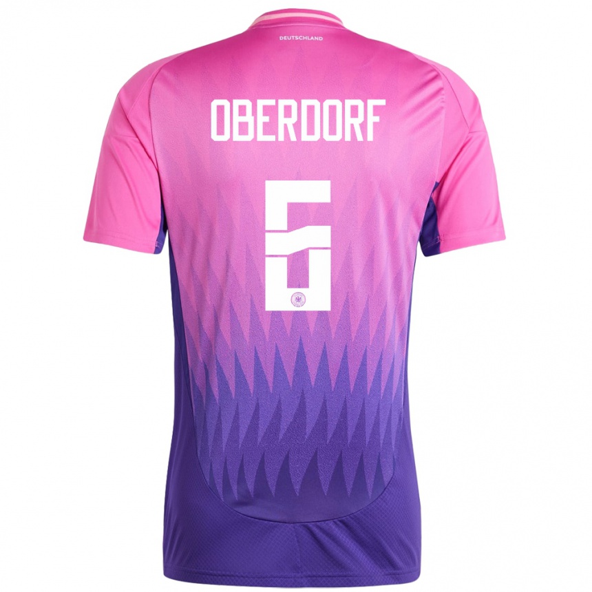 Kids Football Germany Lena Oberdorf #6 Pink Purple Away Jersey 24-26 T-Shirt Nz