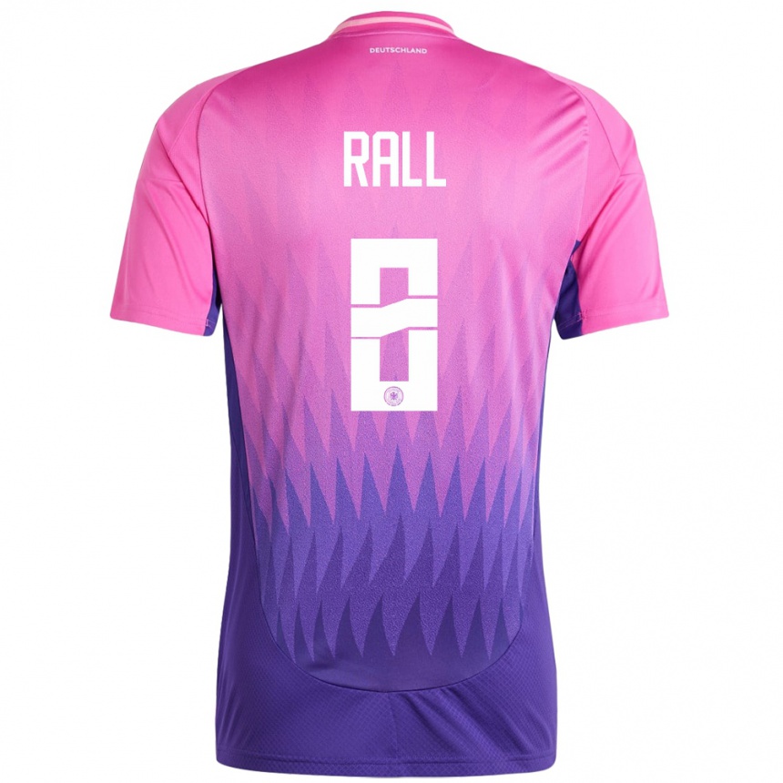 Kids Football Germany Maximiliane Rall #8 Pink Purple Away Jersey 24-26 T-Shirt Nz