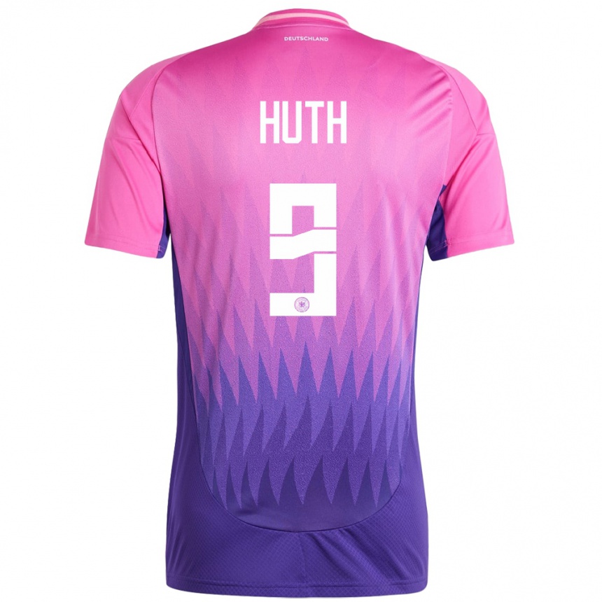 Kids Football Germany Svenja Huth #9 Pink Purple Away Jersey 24-26 T-Shirt Nz